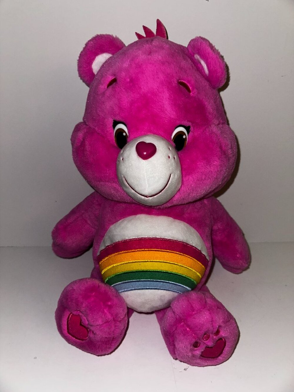 Care Bears Bear Jumbo Plush Rainbow Cheer 20" Just Play 2015 EUC